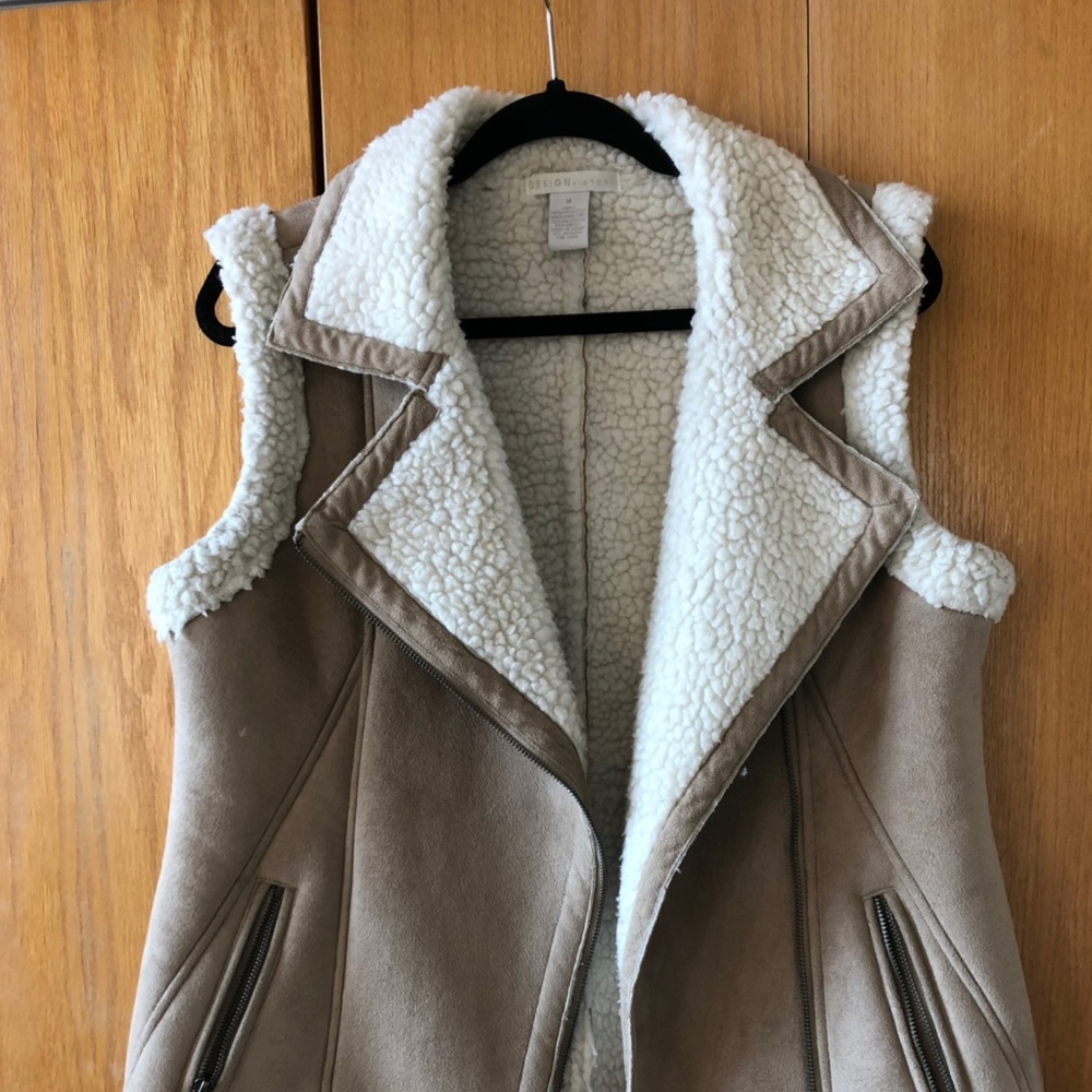 Sheep Fur and Suede Tan Vest